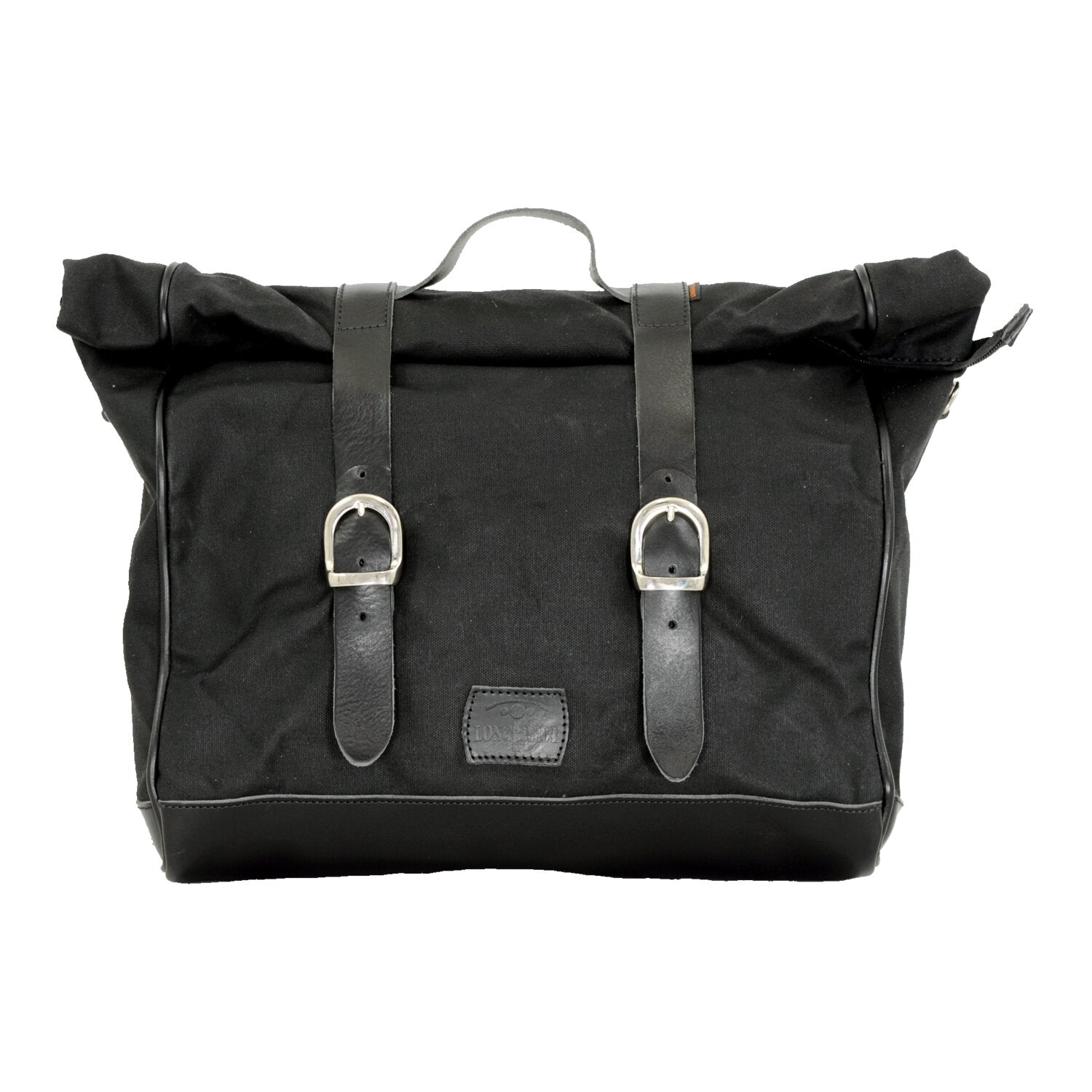Longride 'Old Chopper' waxed cotton saddlebag - Black