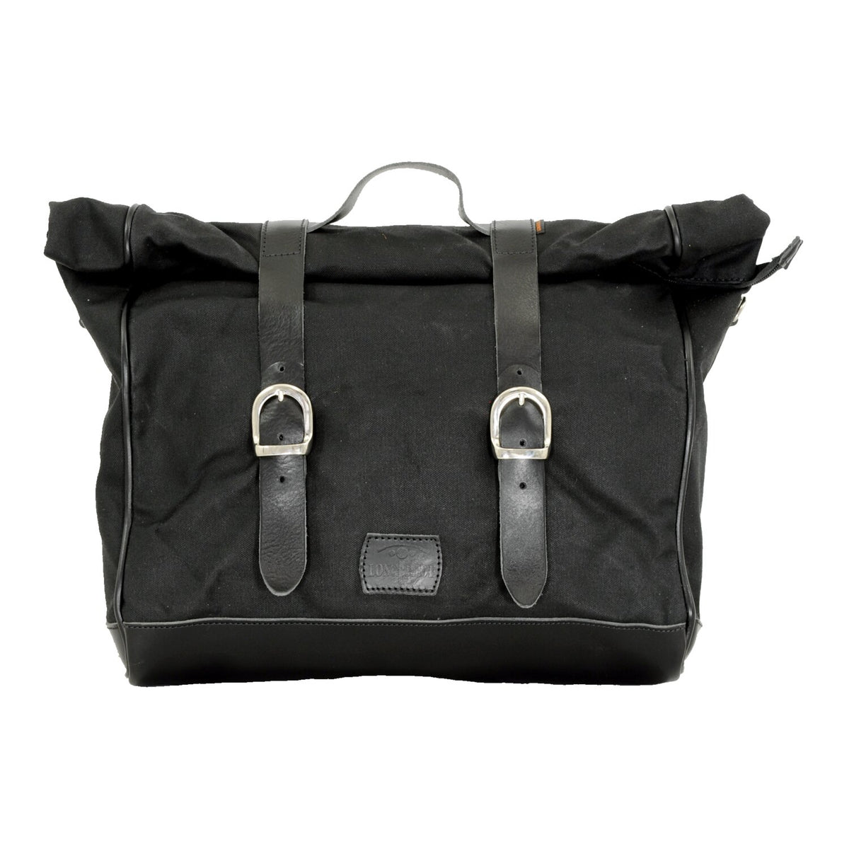Longride 'Old Chopper' waxed cotton saddlebag - Black