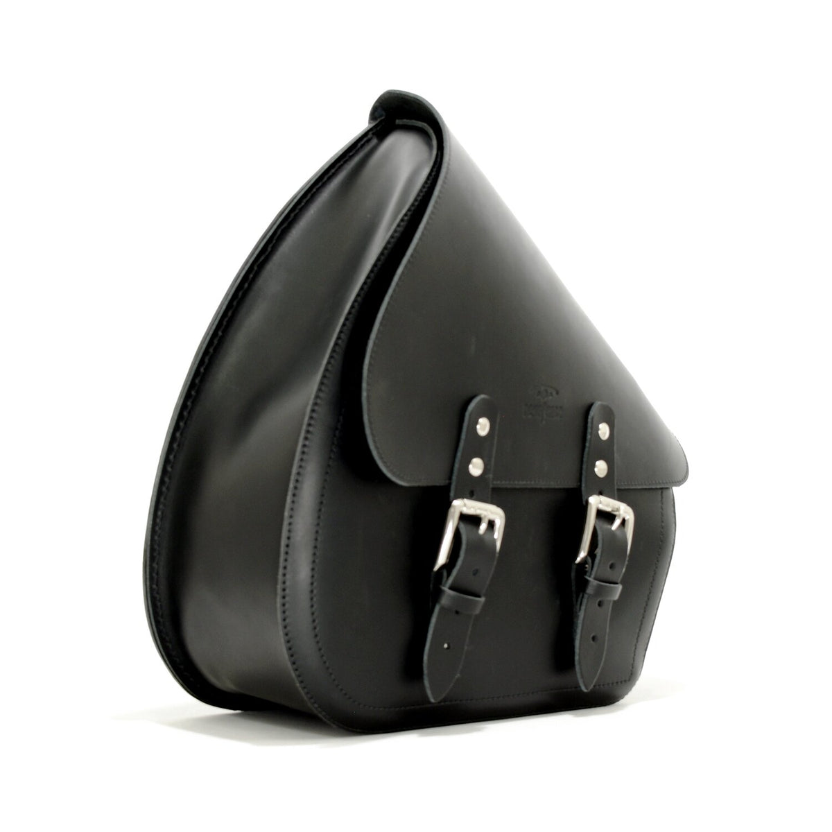 Longride swingarm bag - Smooth black leather - 7 liter
