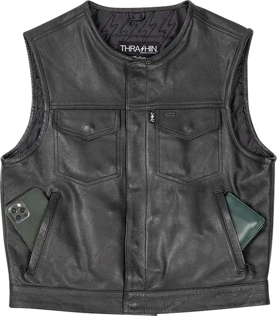 Thrashin Supply Co Encinal Shorty Leather Riding Vest