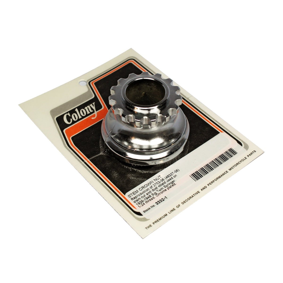 Colony stem crown nut - Chrome