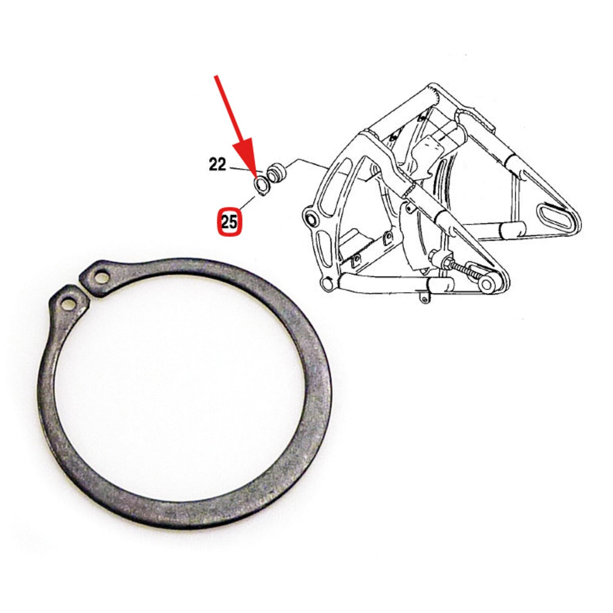 MCS Retaining ring swingarm bearing