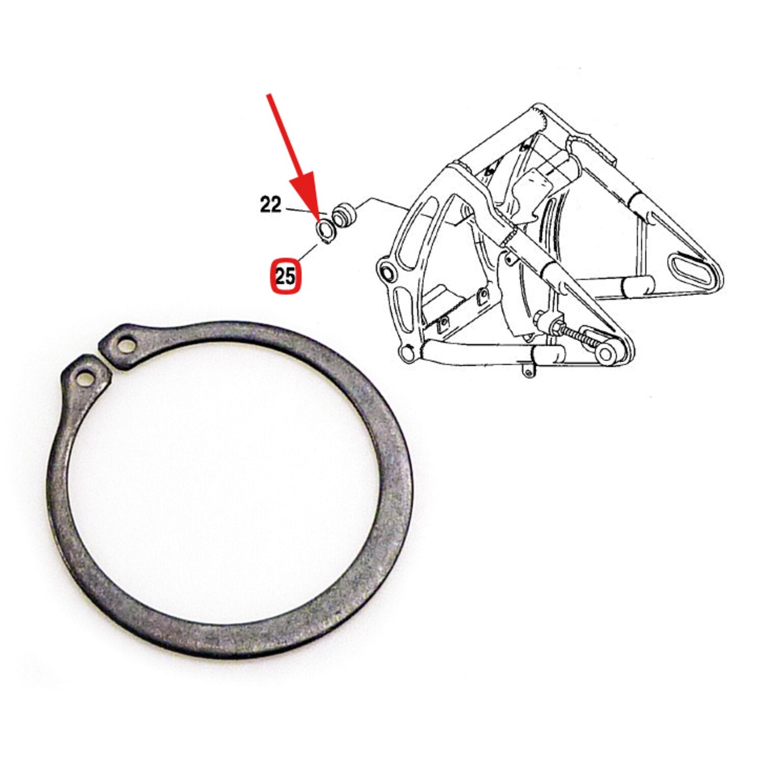 MCS Retaining ring swingarm bearing