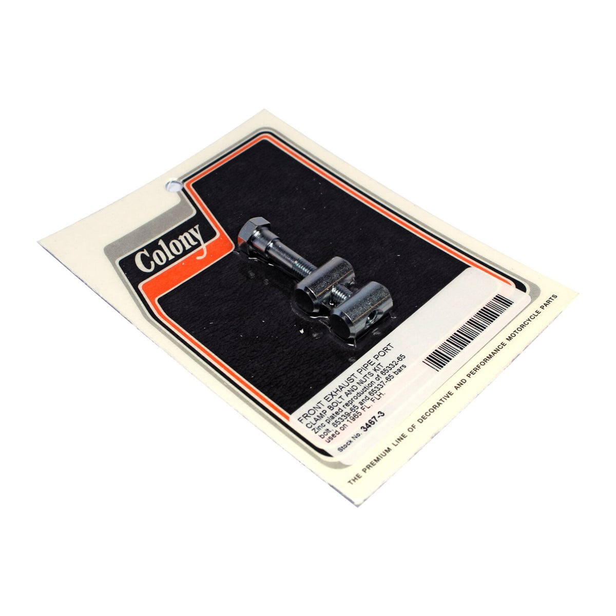 Colony front exhaust pipe port clamp bolt and nut kit