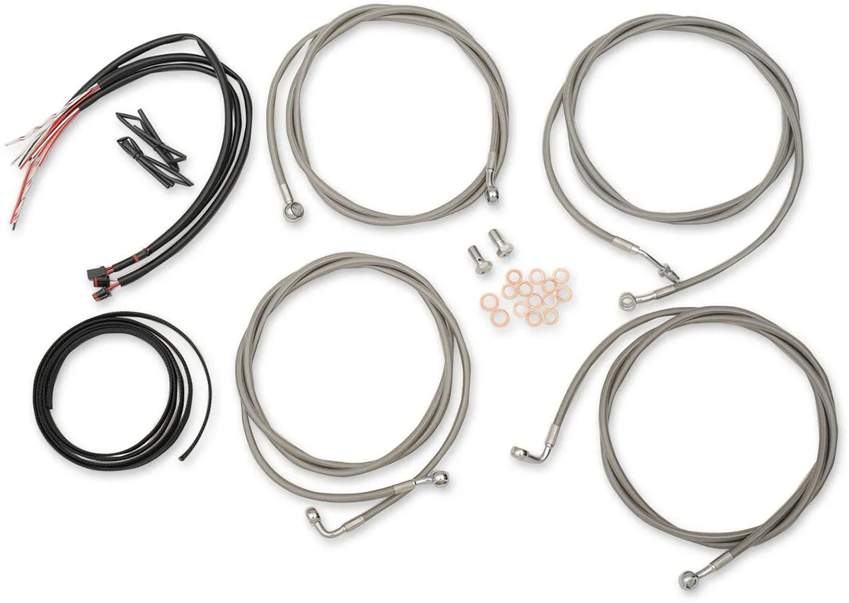 LA CHOPPERS Stainless Braided Cable/Brake Line Kit for Handlebar