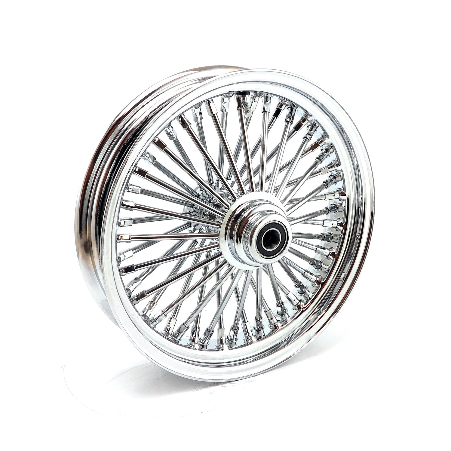 MCS radial 48 fat spoke front wheel 3.50 x 16 SF chrome