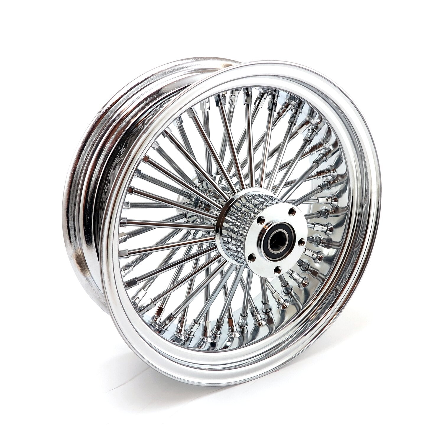 MCS radial 48 fat spoke rear wheel 5.50 x 16 chrome