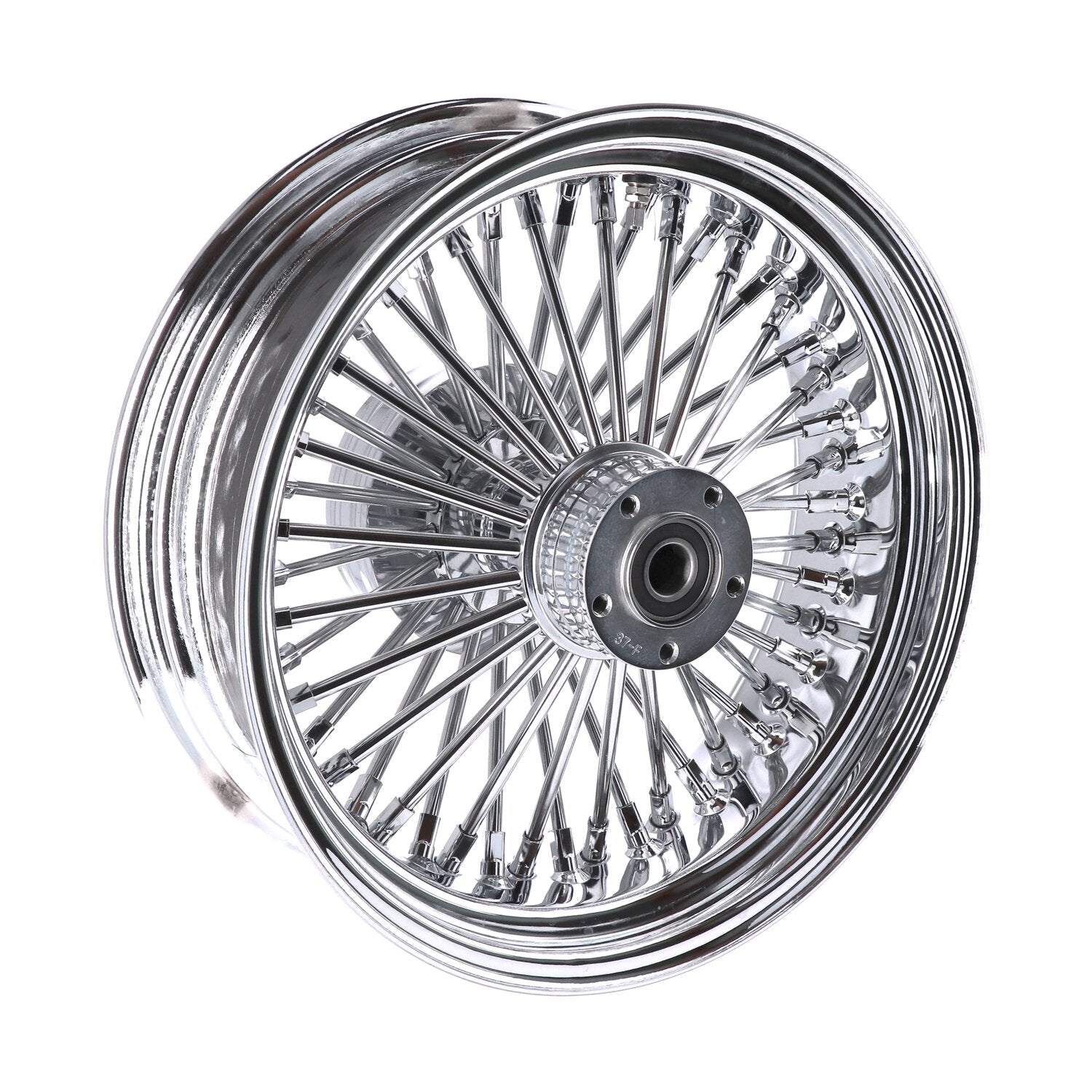 MCS radial 48 fat spoke rear wheel 5.50 x 16 chrome