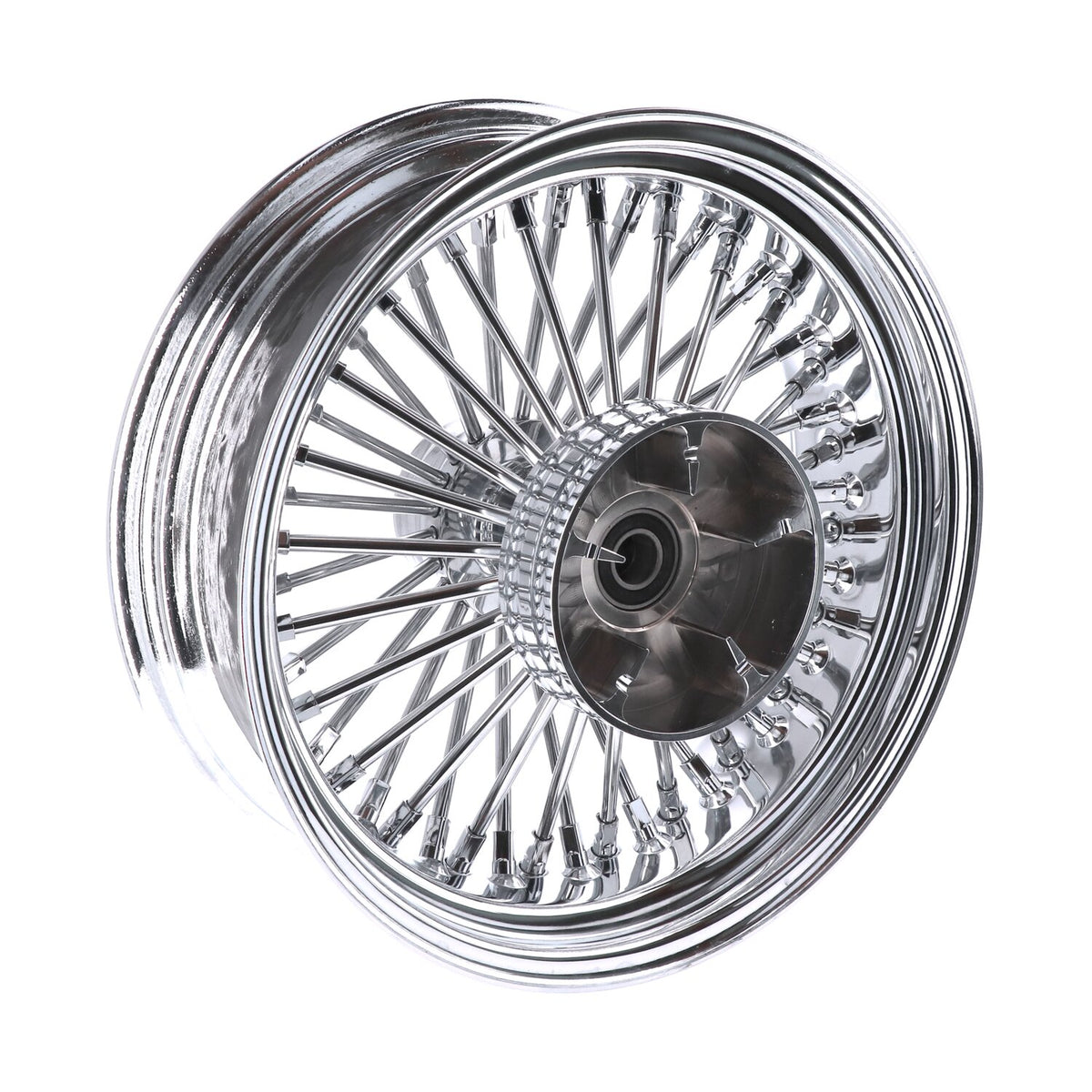 MCS radial 48 fat spoke rear wheel 5.50 x 16 chrome