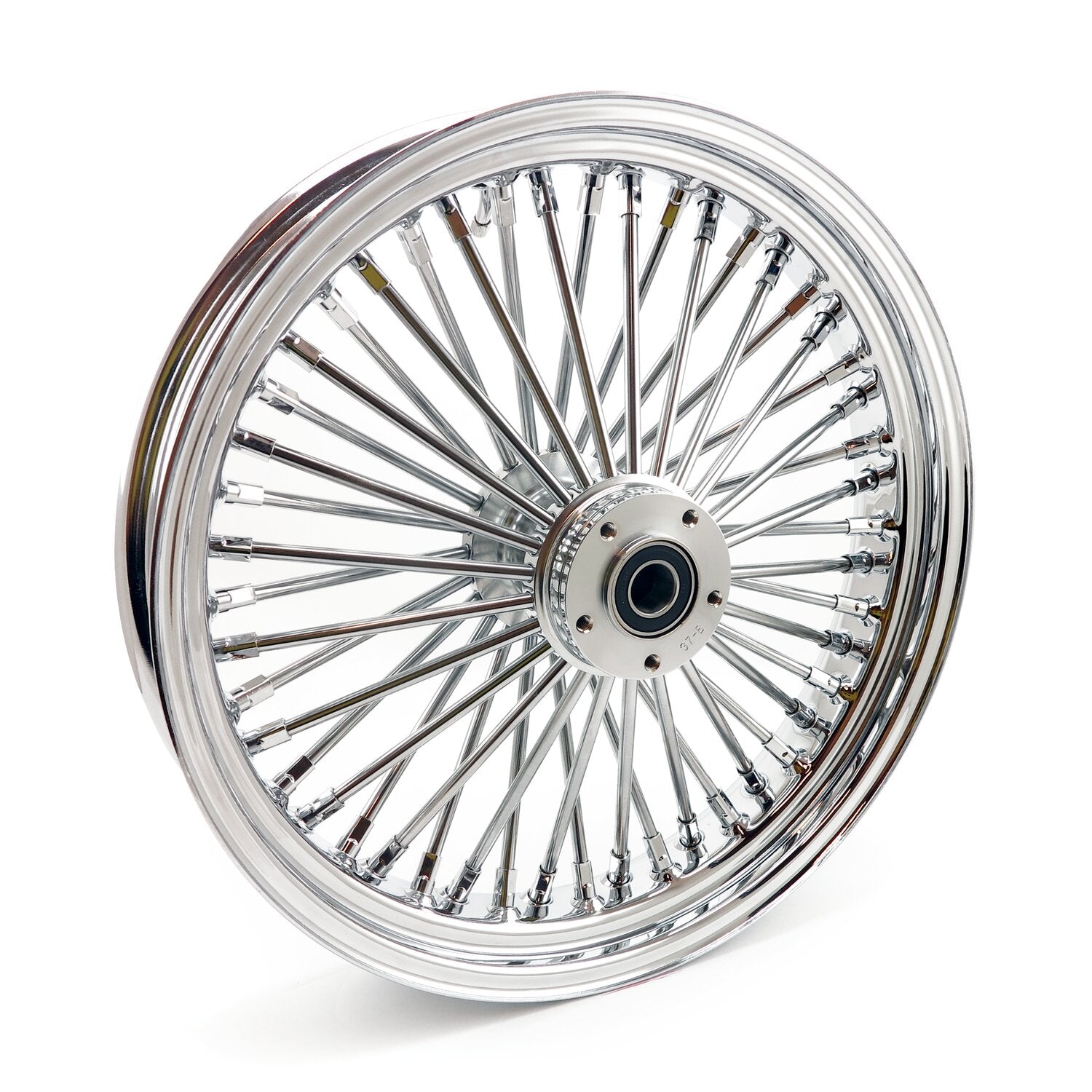 MCS radial 48 fat spoke front wheel 3.50 x 18 SF chrome