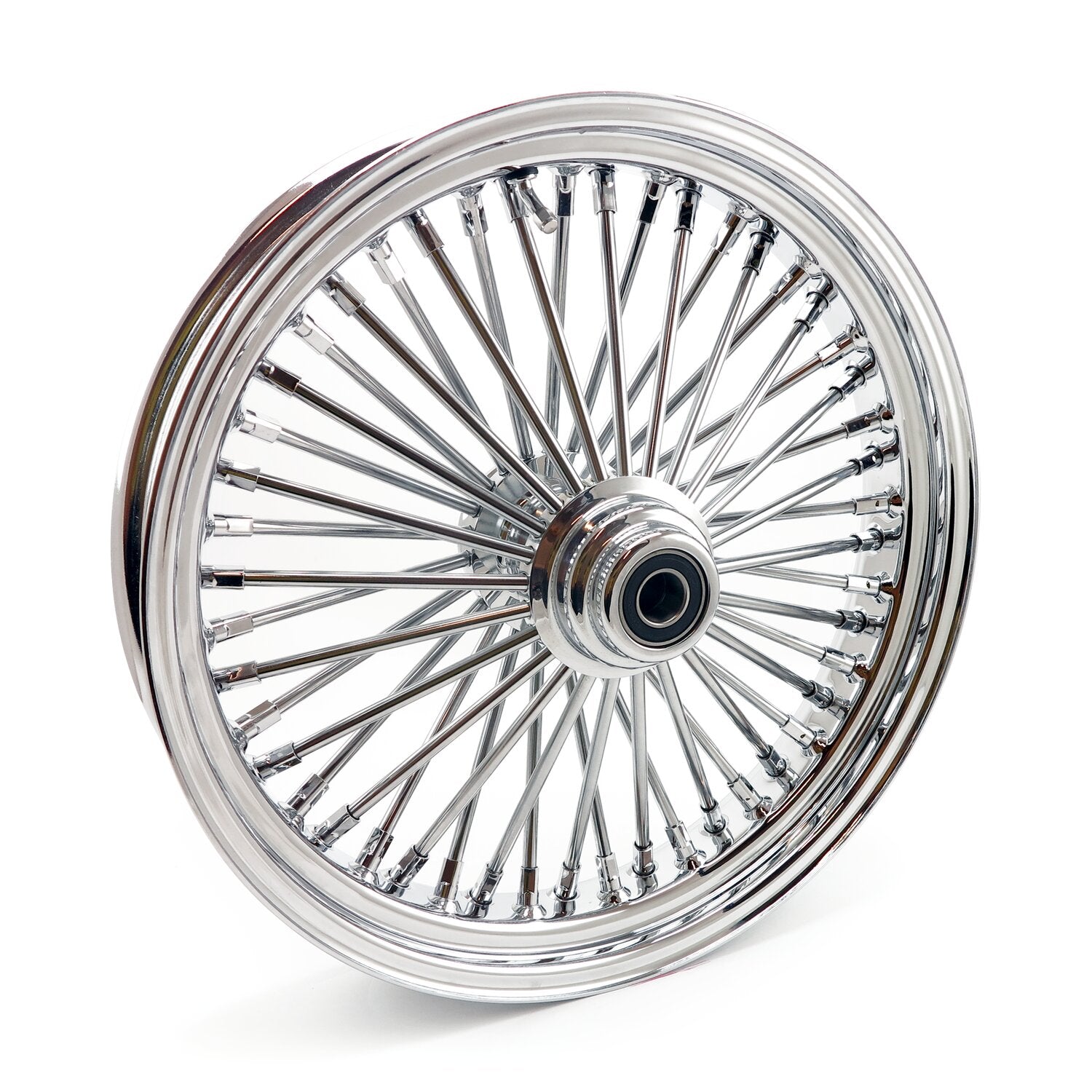 MCS radial 48 fat spoke front wheel 3.50 x 18 SF chrome