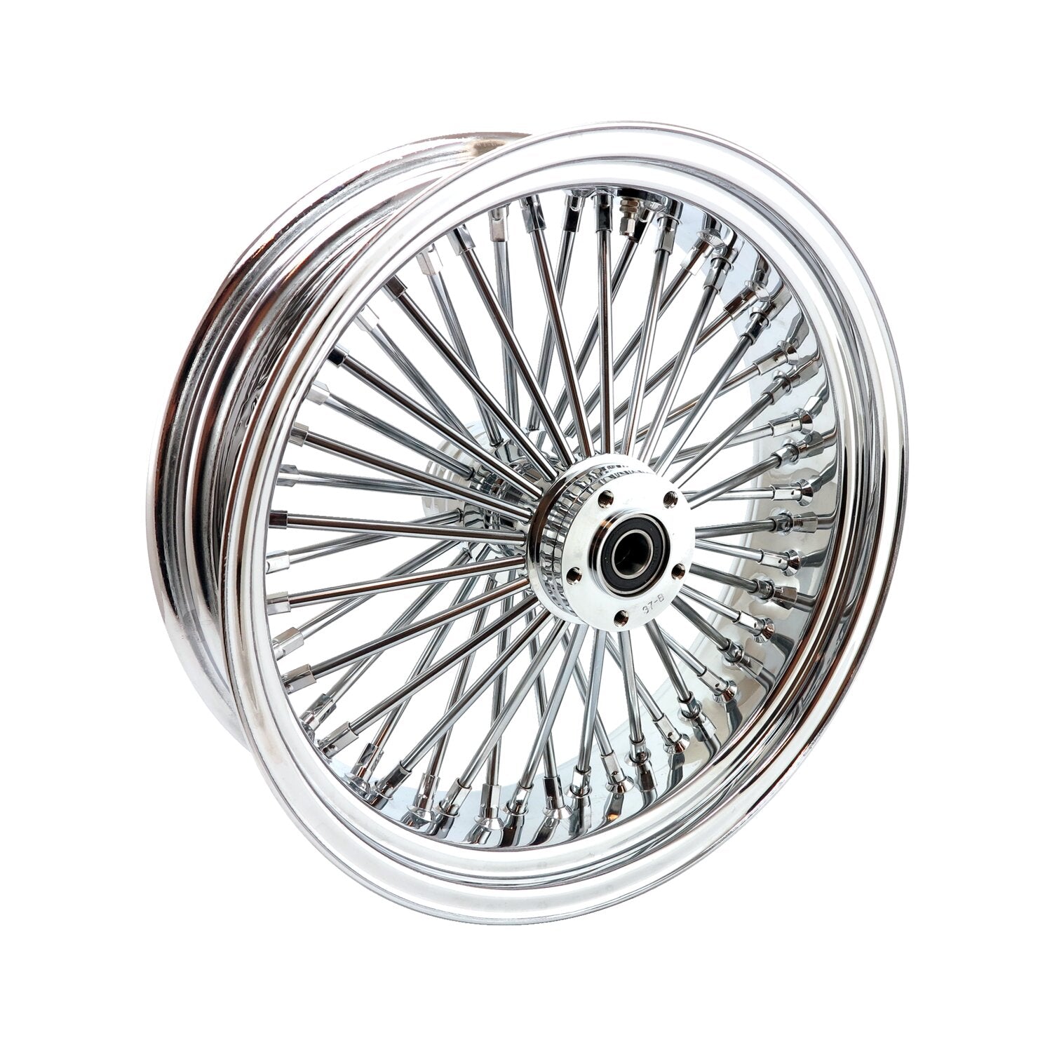 MCS radial 48 fat spoke rear wheel 5.50 x 18 chrome
