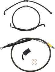 La Choppers Midnight Braided Cable/Brake Line Kit for Ape Hangers
