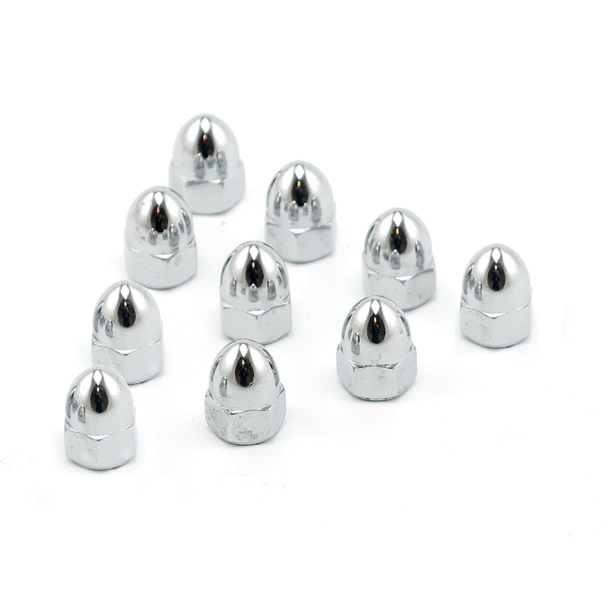 Colony 1/4-28 acorn nuts chrome - High Crown