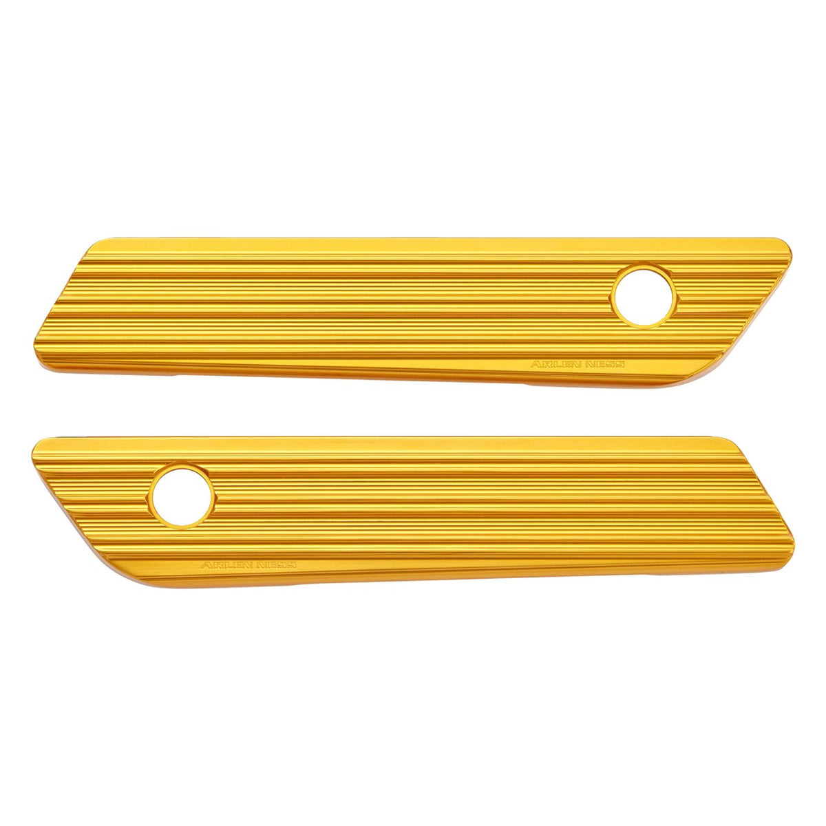 Arlen Ness saddlebag latch cover set - 10-Gauge gold