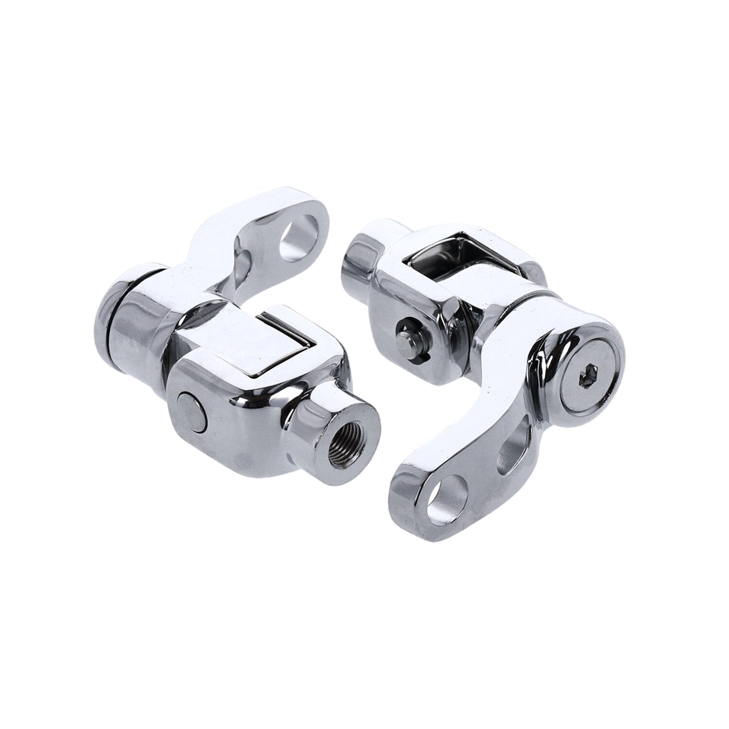 MCS M8 Softail passenger footpeg mount kit 360° adj - Chrome