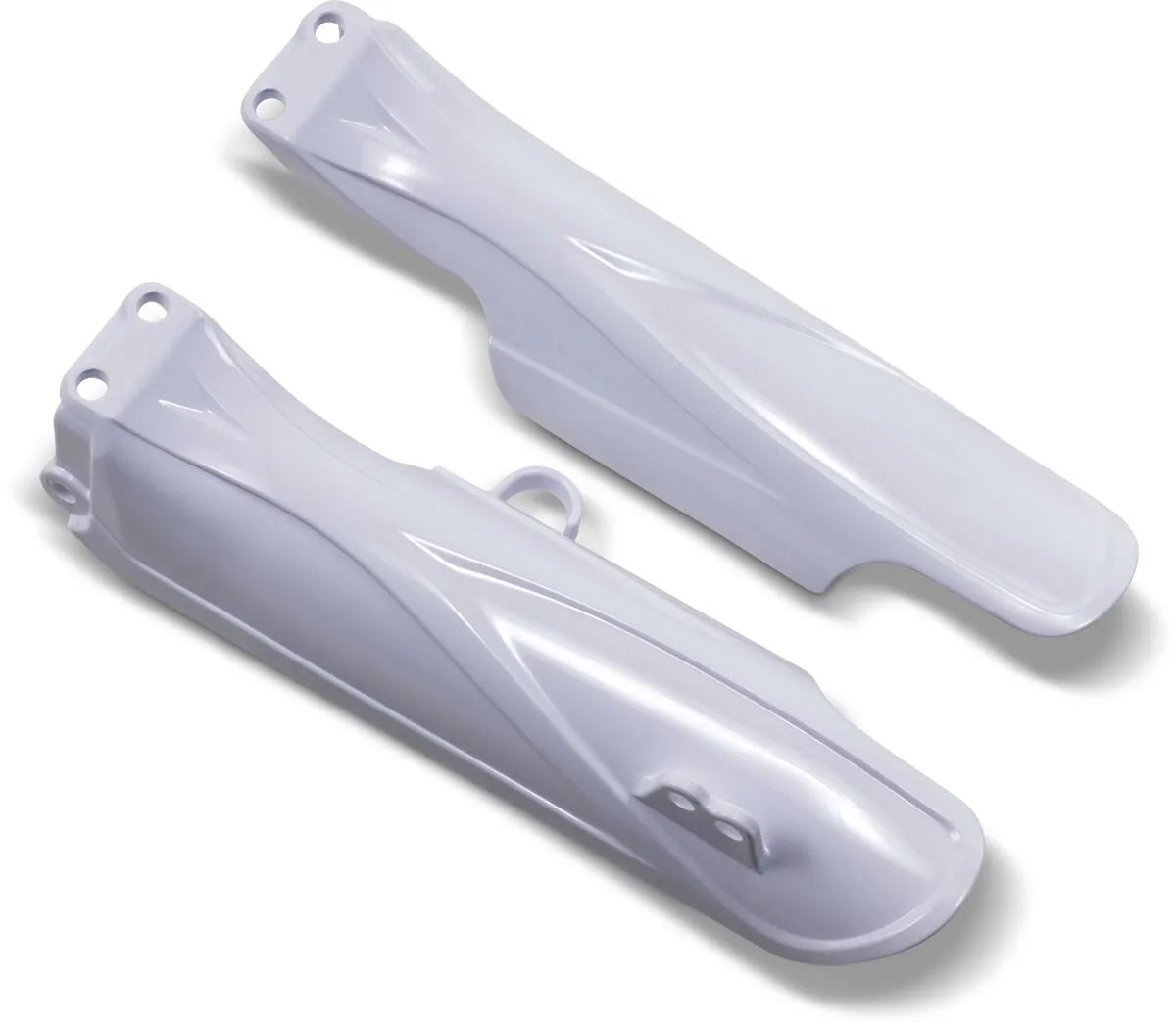 UFO White Plastic Fork Covers for Motorcycles