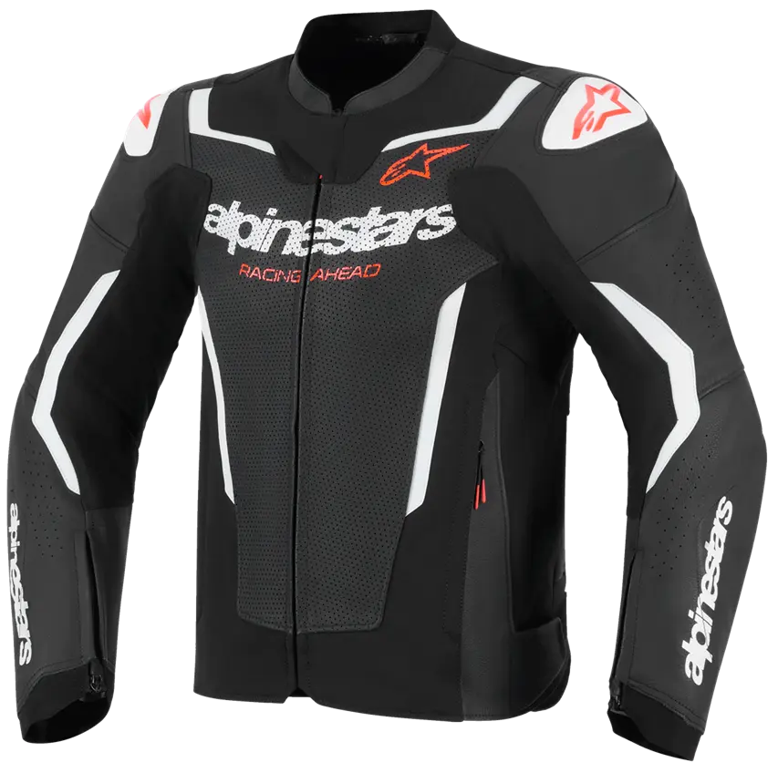 Alpinestars Gp Force Airflow V2 Leather Jacket - Black/White
