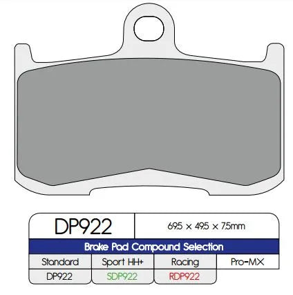Dp Brakes Standardowe Spiekane Metalowe Klocki Hamulcowe - Przód