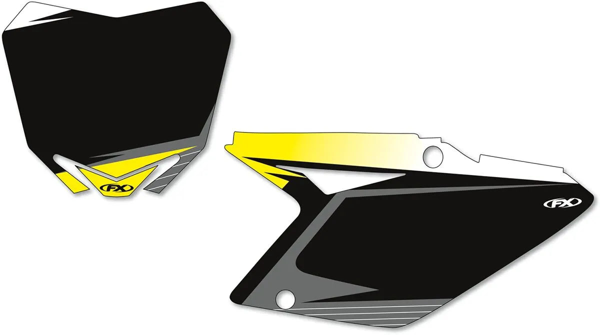 Factory Effex Pre-cut Number Plate Kit - Black/yellow