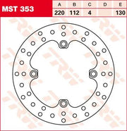 Trw Okrągła Stała Tarcza Hamulcowa 220mm-250mm - Tył