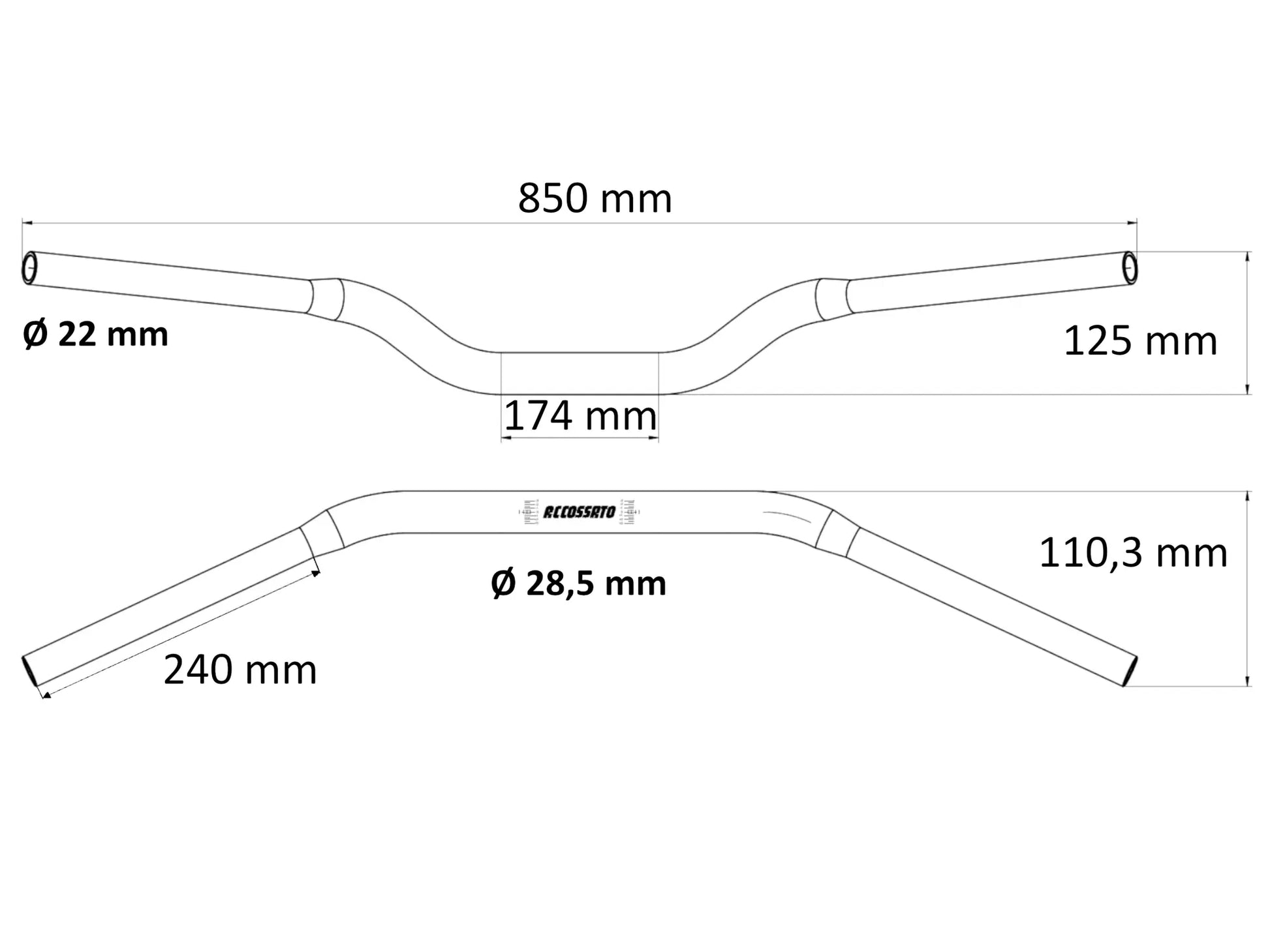 Accossato Aluminium Handlebar for Motorcycles