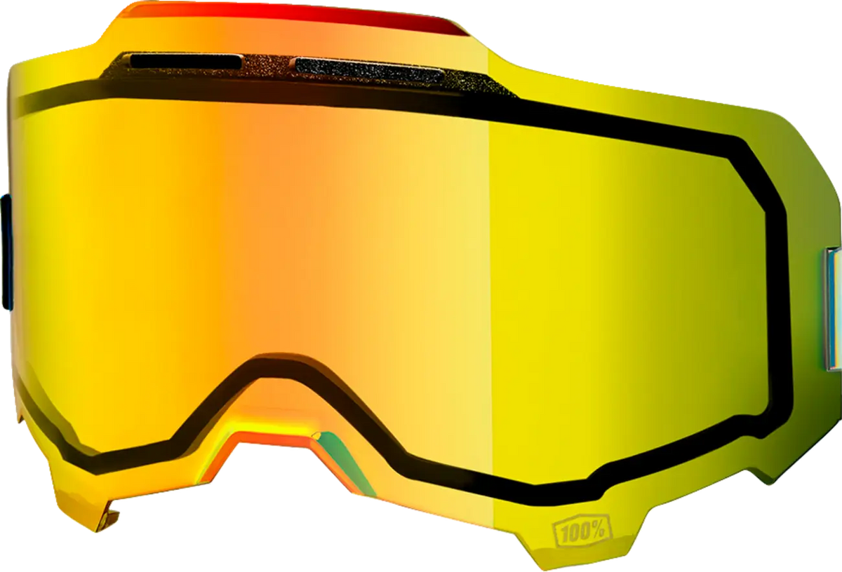 100% Armega Vented Injected Dual Pane Goggle Lens Mirrored Gold
