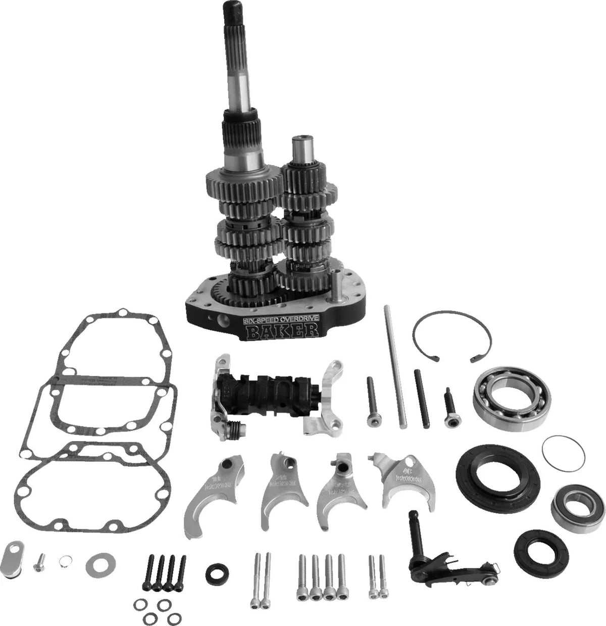 Baker Drivetrain 6-Speed Overdrive Gear Set Black for HD Softail