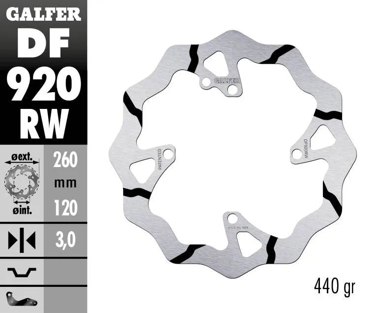 Galfer Wave Brake Rotor For Motorcycles - Front