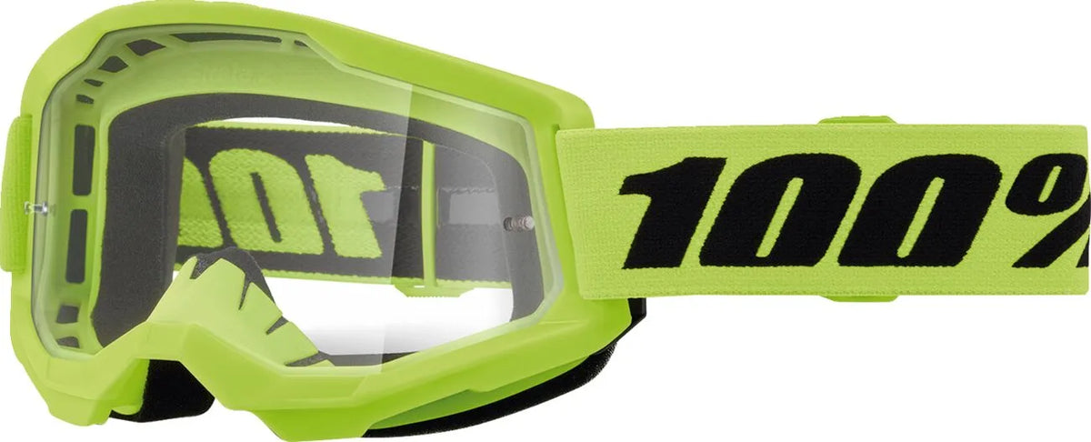 100% Strata 2 Youth Goggle Neon Yellow Clear