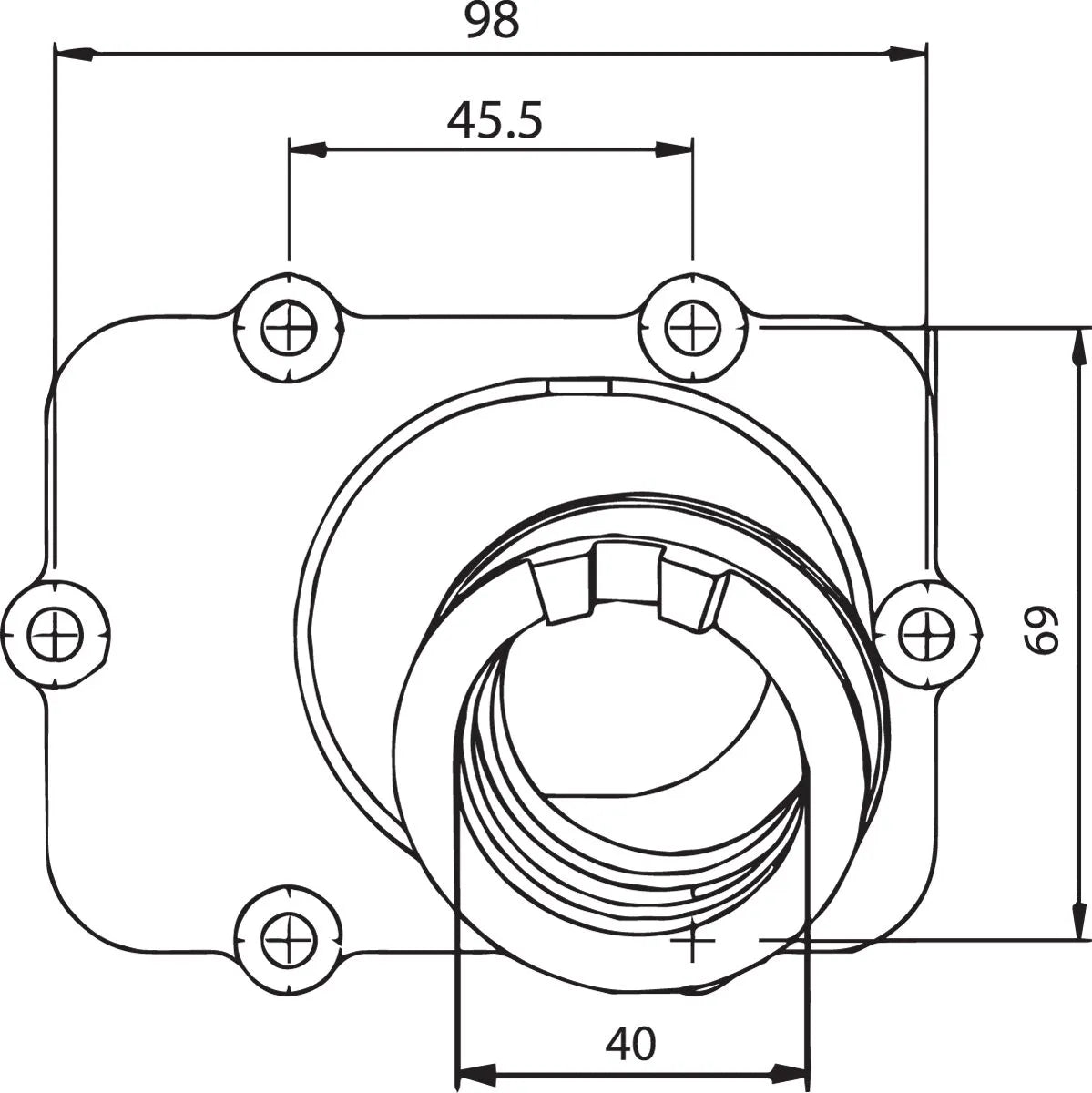 Kimpex Carburetor Mounting Flange