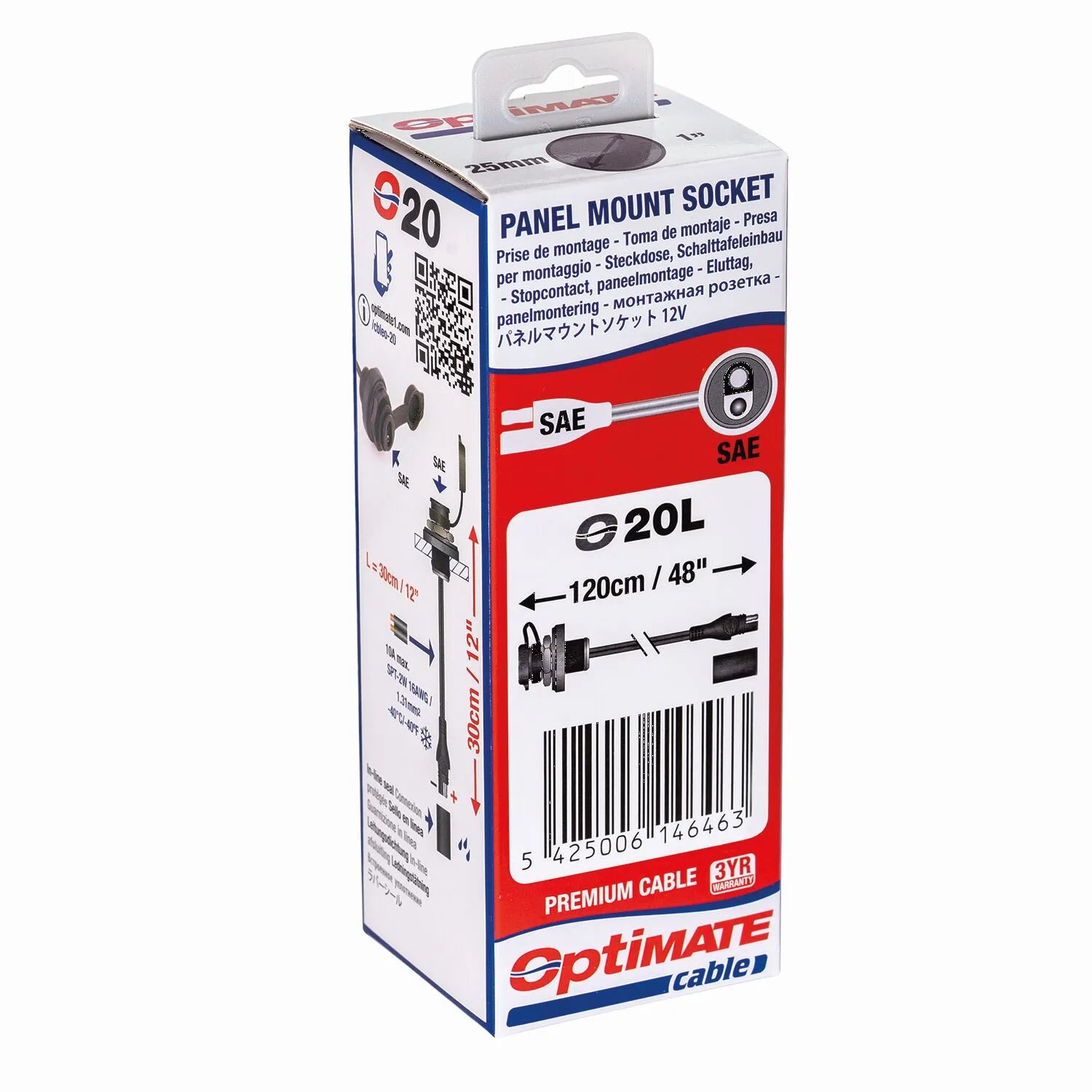 Tecmate Optimate Cable O-20l Sae Power Socket
