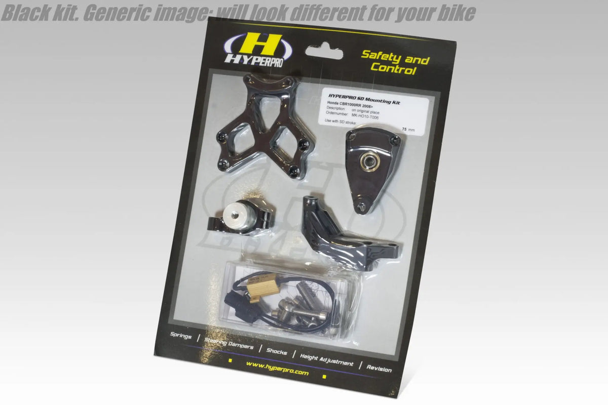 Hyperpro Black Steering Damper Mount Kit Aprilia RSV1000 01-05