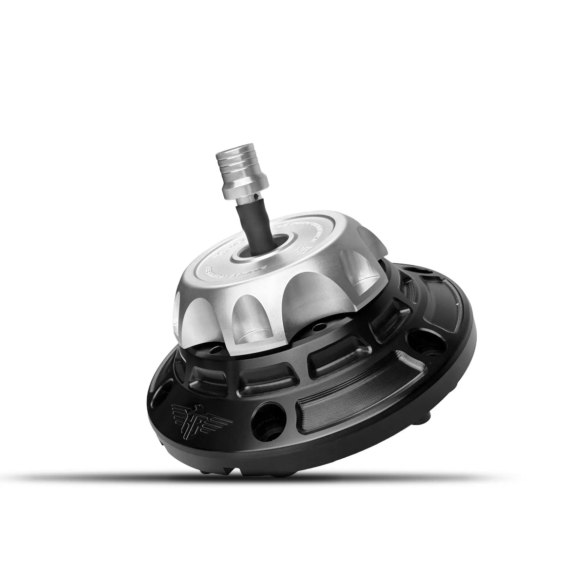 Heinz Bikes Performance Vented Fuel Cap Black/Silver for Harley