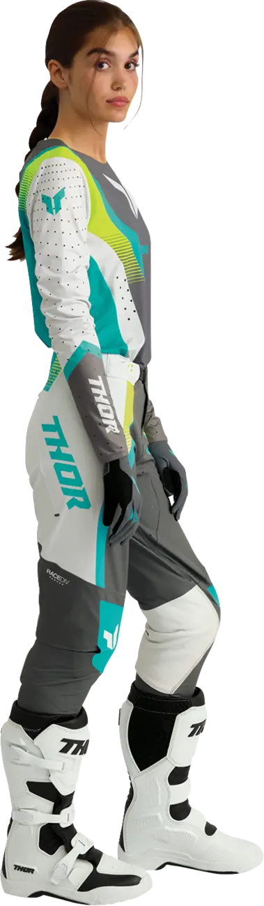 Thor Women's Sportmode Velocity Pants - Gray/White/Fluorescent Yellow/Aqua