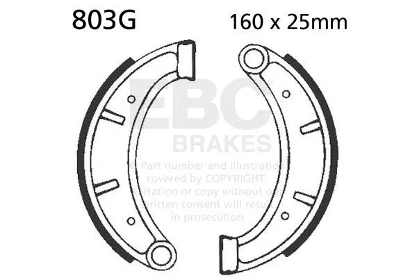 Ebc Organiczny Zestaw Szczęk Hamulcowych 160mm - Przód