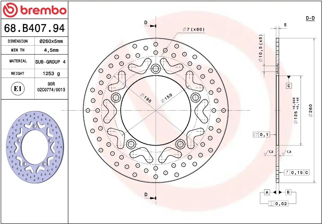 Brembo Serie Oro Brake Rotor Fixed Prime Line - Front & Rear