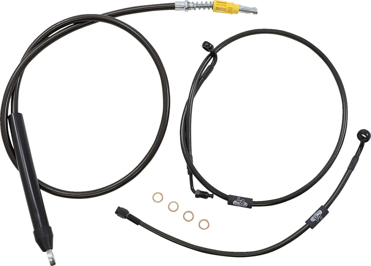 La Choppers Midnight Braided Cable/Brake Line Kit for Ape Hangers