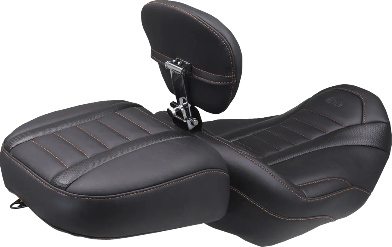 Rear Mustang Wide Deluxe Touring Passenger Seat - For Harley Davidson