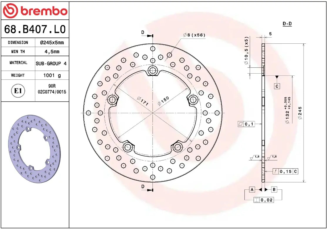 Brembo Serie Oro Fixed Brake Rotor