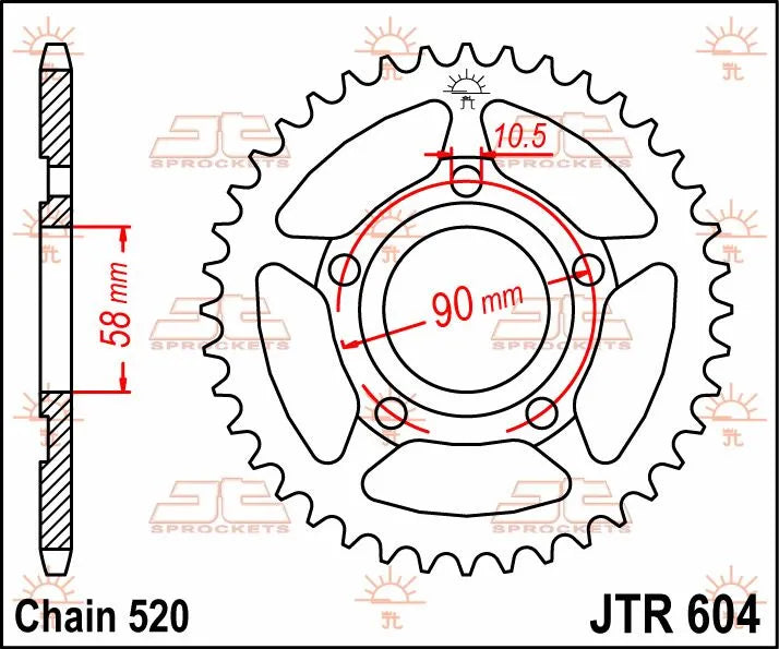 Jt Sprockets Steel Rear Sprocket 520-35t