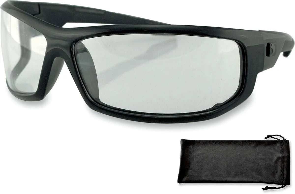 Bobster AXL Sunglasses Black with Clear Lens