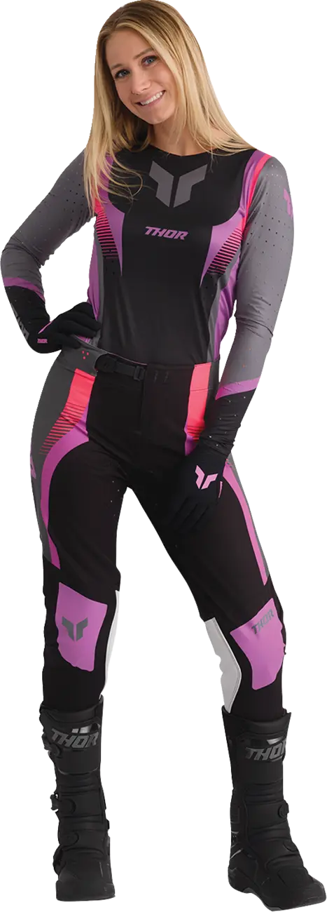 Thor Women's Sportmode Velocity Pants - Black/Dark Gray/Pink/Purple