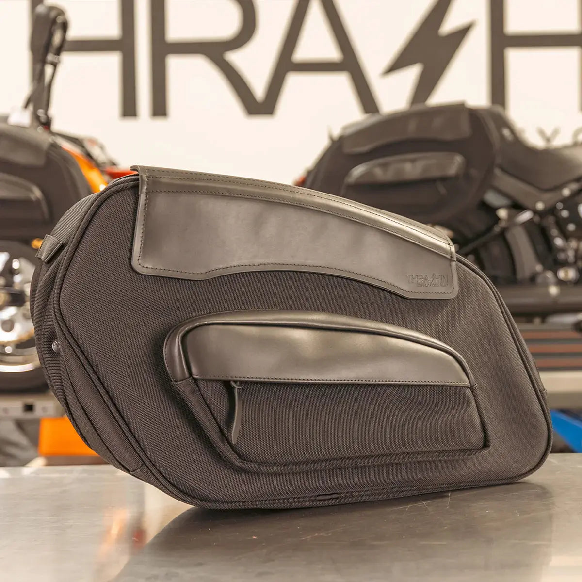 Thrashin Supply Co Sport Saddlebags Quick Detach Black 60 Liter