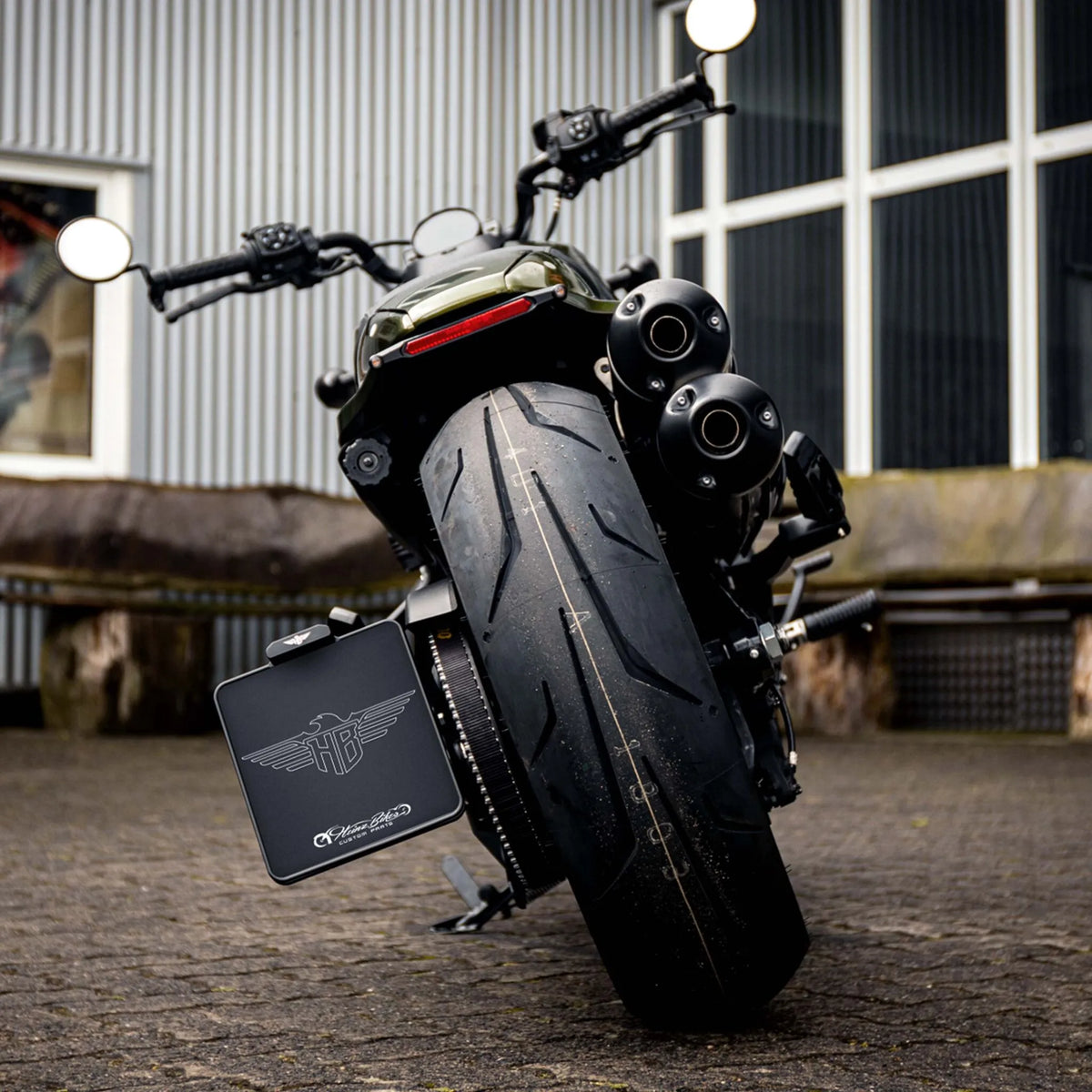 Heinz Bikes Side Mount License Plate Holder For Harley Davidson