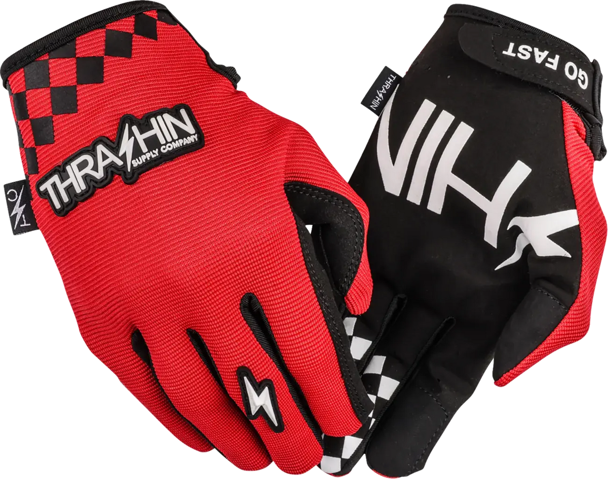 Thrashin Supply Co Go Fast Stealth Gloves Red