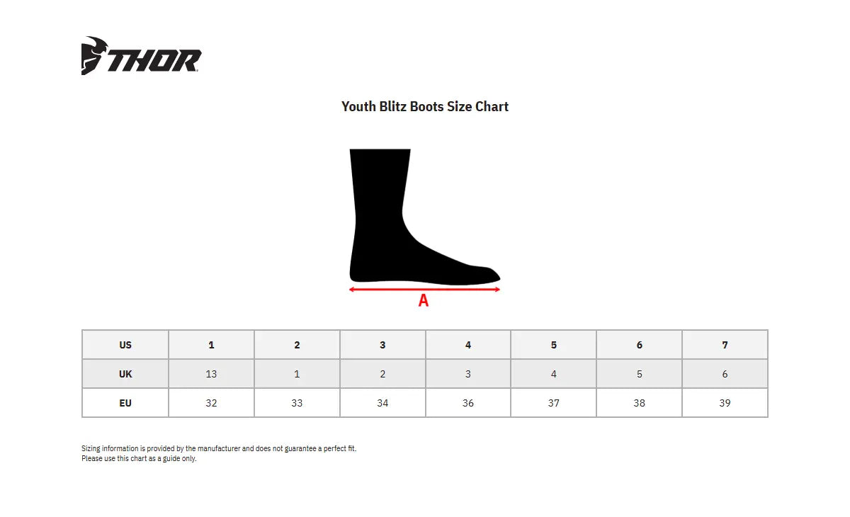 Thor Youth Blitz XR Boots Red/Charcoal