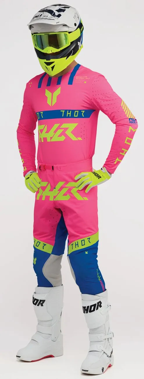 Thor Sportmode Flite Pants - Blue/Fluorescent Pink/Fluorescent Yellow