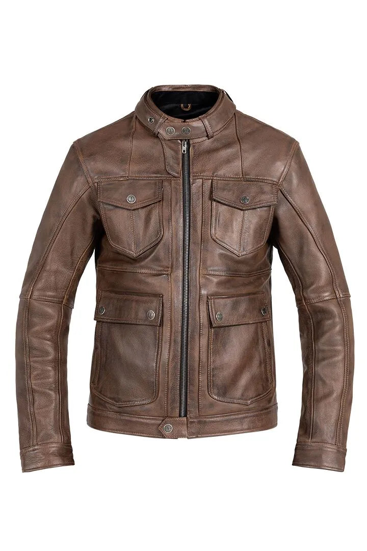 John Doe Drifter Leather Jacket For Men - Brown