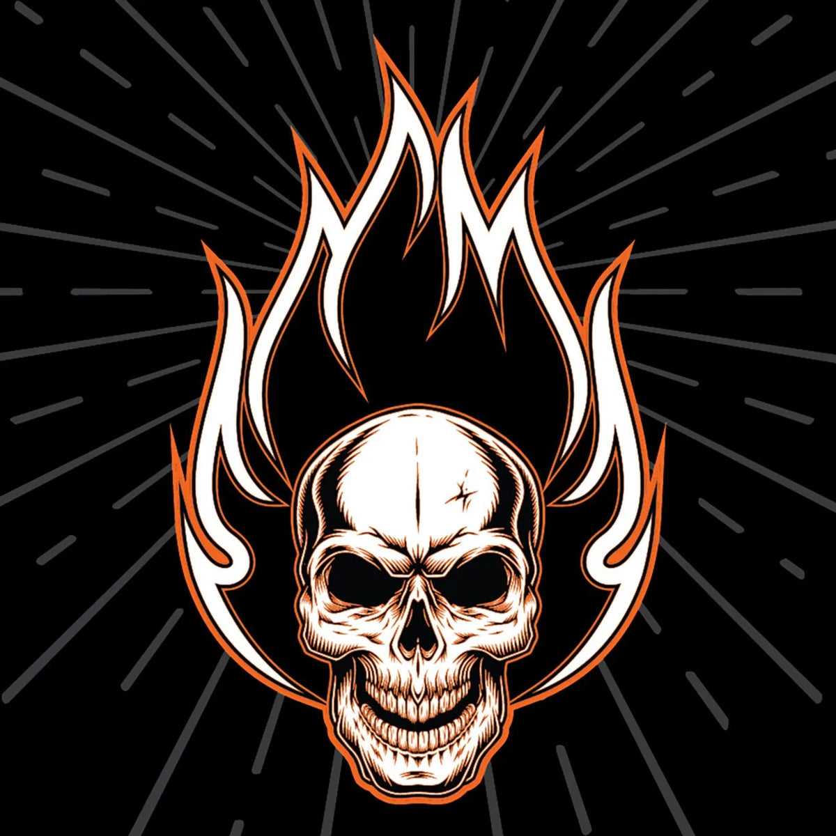 Zan Headgear Flydanna Flaming Skull 6 Panel Head Wrap